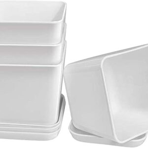 POTS AND PLANTS 3 Inch Plastic Planters, Garden Pot Flower Plant Pots Modern Decorative Gardening Pot for Indoor Plants, Flowers, Herbs, Succulents, Foliage Plants, (Set of 4)