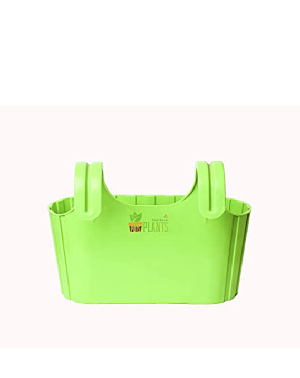 POTS and Plants Plastic Flower Pots, Multicolour, 9.5 Inches, Pack of 2