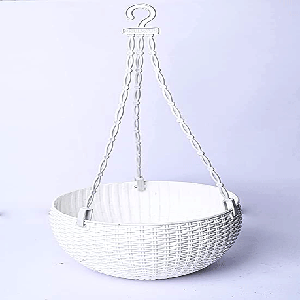 POTS and Plants Plastic Flower Pot Hanging Medium , Multicolour, 5 Pieces with Plastic Hanger/Holder (8.5 Inches)