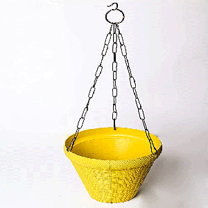 POTS and Plants Plastic Flower Pot Hanging Medium , Multicolour, 5 Pieces with Plastic Hanger/Holder (6 Inches)